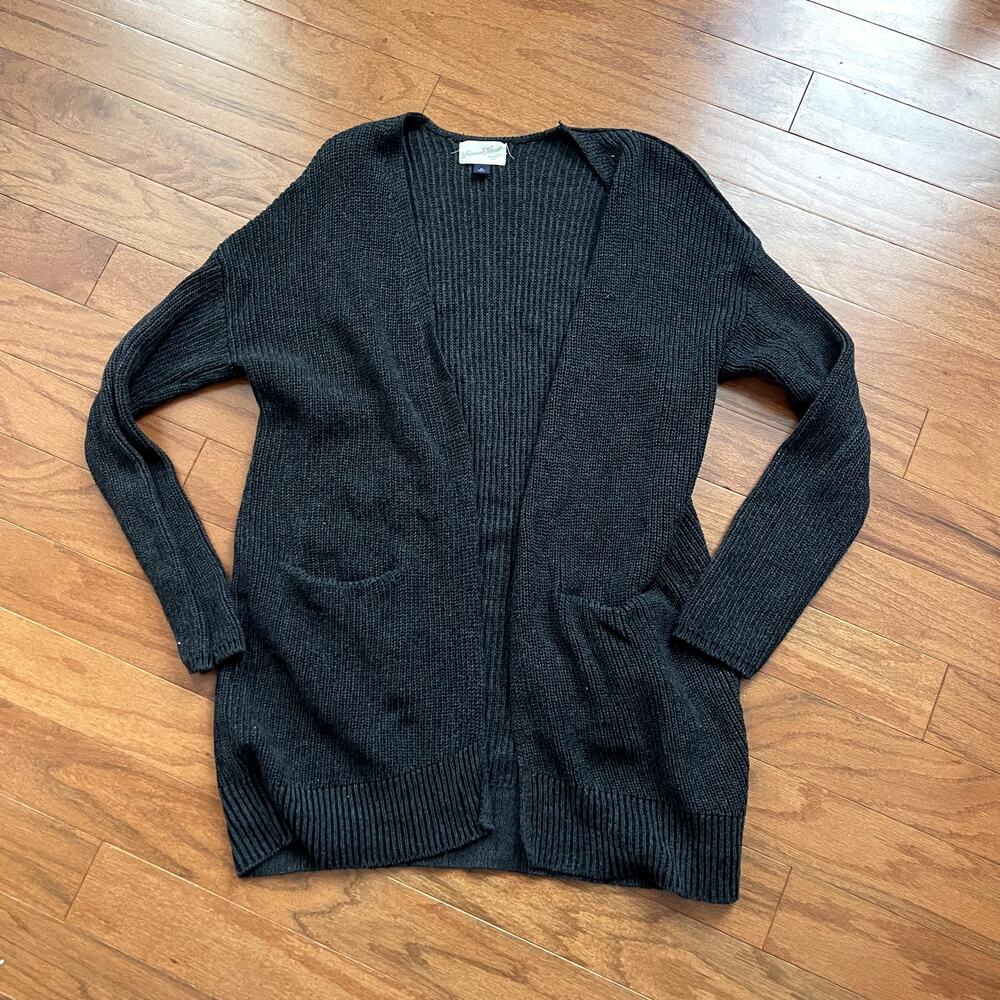 Universal Thread Gray Long Sleeve Pocket Long Knee Length Cardigan Size Medium